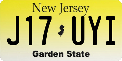 NJ license plate J17UYI