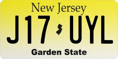NJ license plate J17UYL