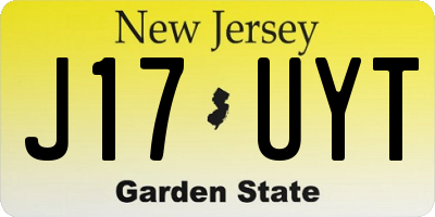 NJ license plate J17UYT