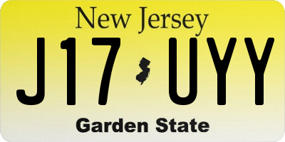 NJ license plate J17UYY