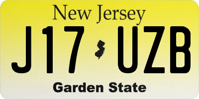 NJ license plate J17UZB