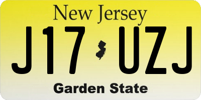 NJ license plate J17UZJ