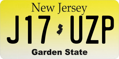 NJ license plate J17UZP