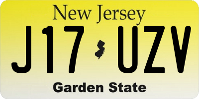 NJ license plate J17UZV