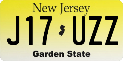 NJ license plate J17UZZ