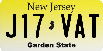 NJ license plate J17VAT