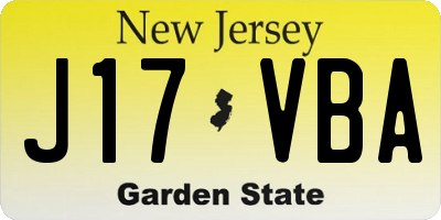 NJ license plate J17VBA