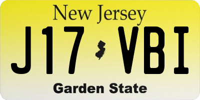 NJ license plate J17VBI