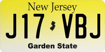 NJ license plate J17VBJ