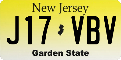 NJ license plate J17VBV