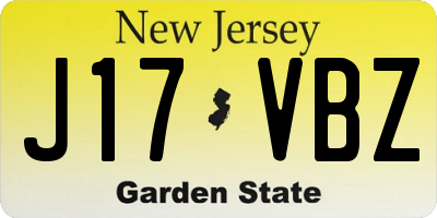 NJ license plate J17VBZ