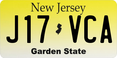 NJ license plate J17VCA