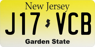 NJ license plate J17VCB