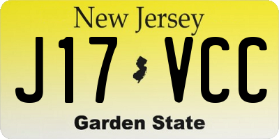 NJ license plate J17VCC