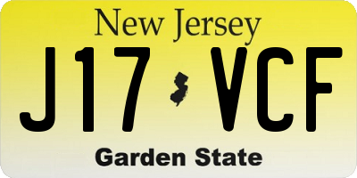 NJ license plate J17VCF