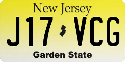 NJ license plate J17VCG