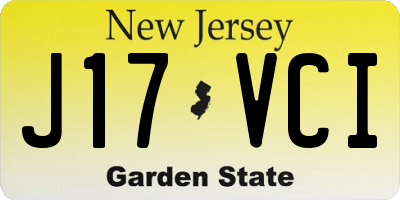NJ license plate J17VCI