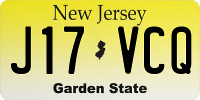 NJ license plate J17VCQ