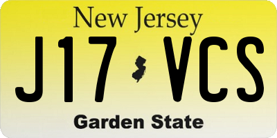 NJ license plate J17VCS