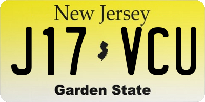 NJ license plate J17VCU
