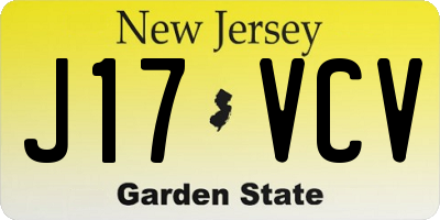NJ license plate J17VCV