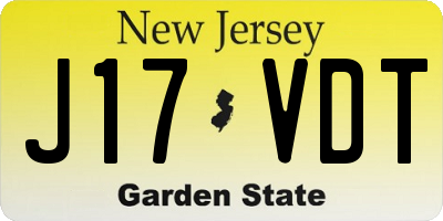 NJ license plate J17VDT