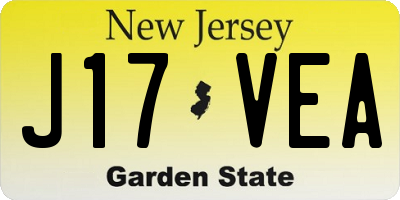 NJ license plate J17VEA