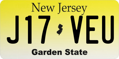 NJ license plate J17VEU