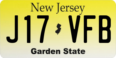 NJ license plate J17VFB