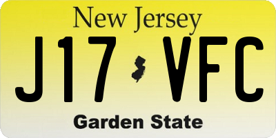 NJ license plate J17VFC