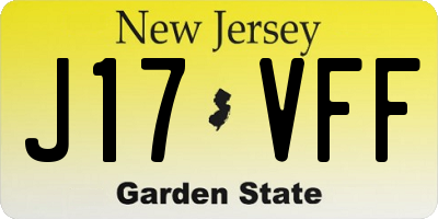 NJ license plate J17VFF