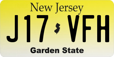NJ license plate J17VFH