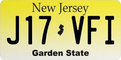 NJ license plate J17VFI