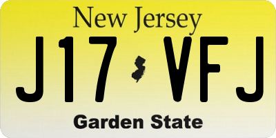 NJ license plate J17VFJ