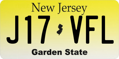 NJ license plate J17VFL