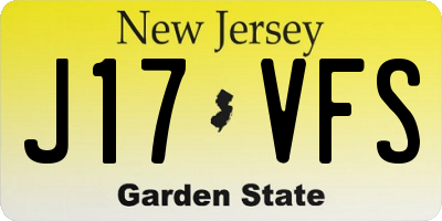 NJ license plate J17VFS