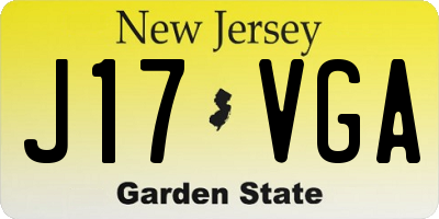 NJ license plate J17VGA