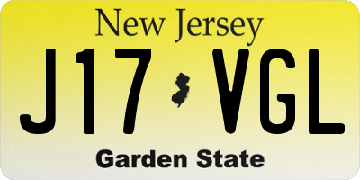 NJ license plate J17VGL