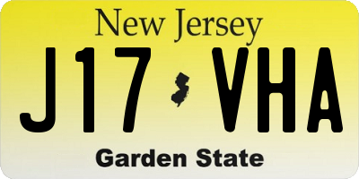 NJ license plate J17VHA