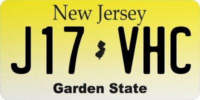 NJ license plate J17VHC
