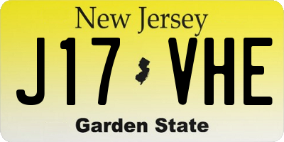 NJ license plate J17VHE