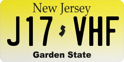 NJ license plate J17VHF
