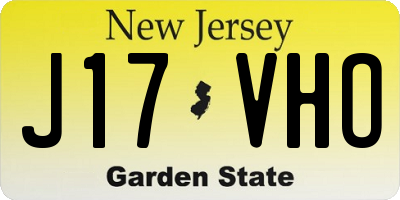 NJ license plate J17VHO
