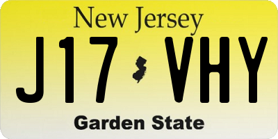 NJ license plate J17VHY