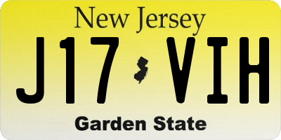 NJ license plate J17VIH