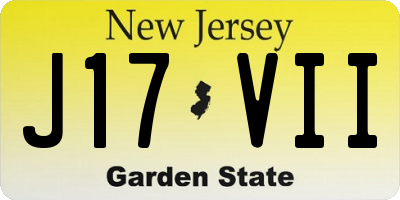 NJ license plate J17VII