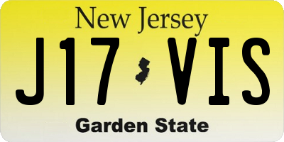 NJ license plate J17VIS