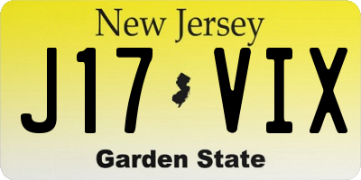 NJ license plate J17VIX