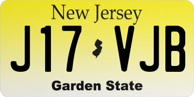 NJ license plate J17VJB