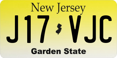 NJ license plate J17VJC